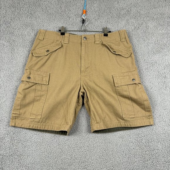 Duluth Trading Co Shorts Mens Size 40 Brown Heavy Canvas Cargo Shorts 9" Inseam - Picture 1 of 16